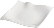Winco WDP010-101, 9-Inch Ardesia Falette Porcelain Square Platters, Serving Salad Bowl, Dinner Plates, Bright White, 12-Piece/CS