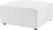 White Outdoor Patio Upholstered Sectional Sofa Ottoman for Comfortable Outdoor Seating and Durable Weather-Resistant Design