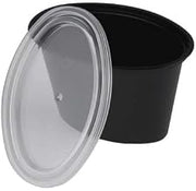 E504b Ellipso Portion Cup Plas Combo W/Lid Black 4-Oz