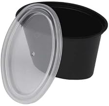 E504b Ellipso Portion Cup Plas Combo W/Lid Black 4-Oz
