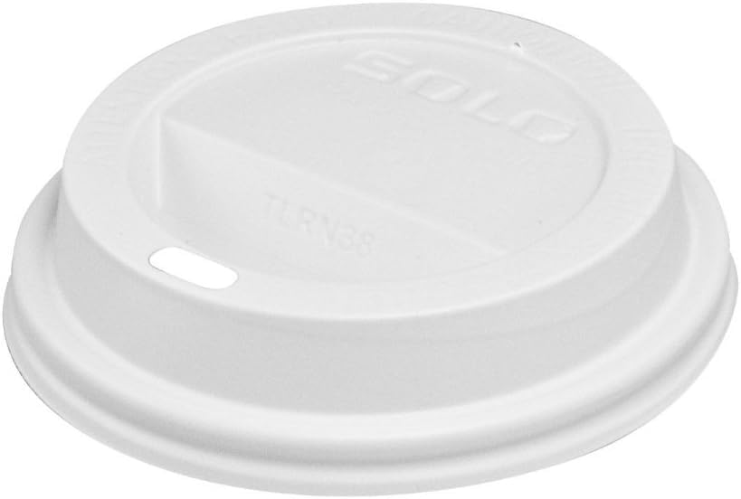 Cup 3.2 x 0.7 in. Traveler Polystyrene Dome Lid for Hot Cup by SOLO – Polystyrene, White, Pack of 1000, Model TL38R2-0007