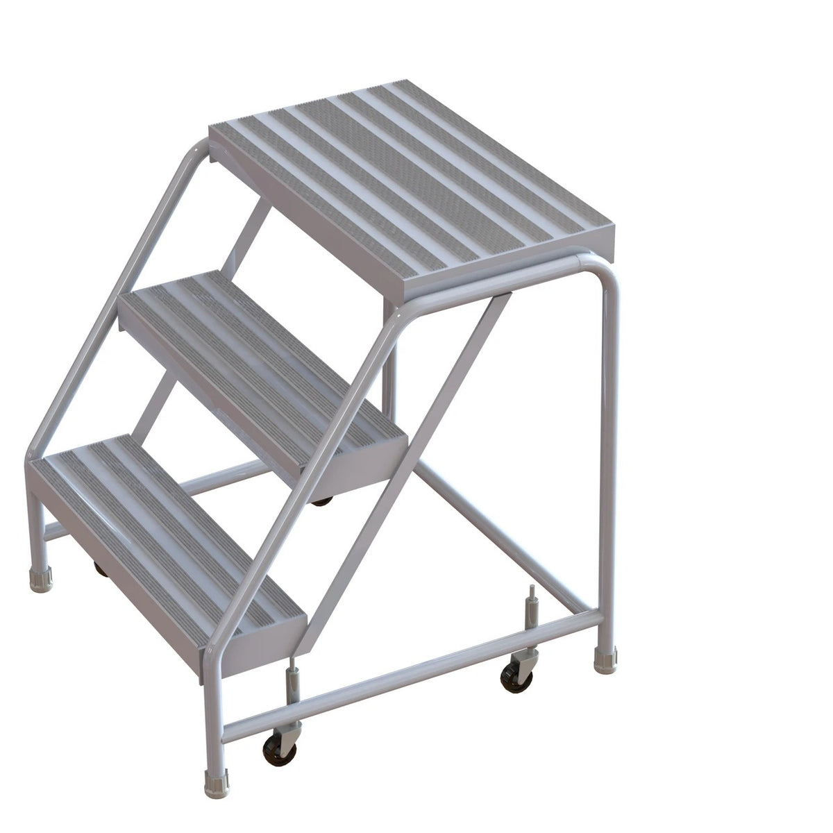 Tri-Arc Manufacturing Aluminum Step Stool, 350 lb. Capacity, Silver - 30"