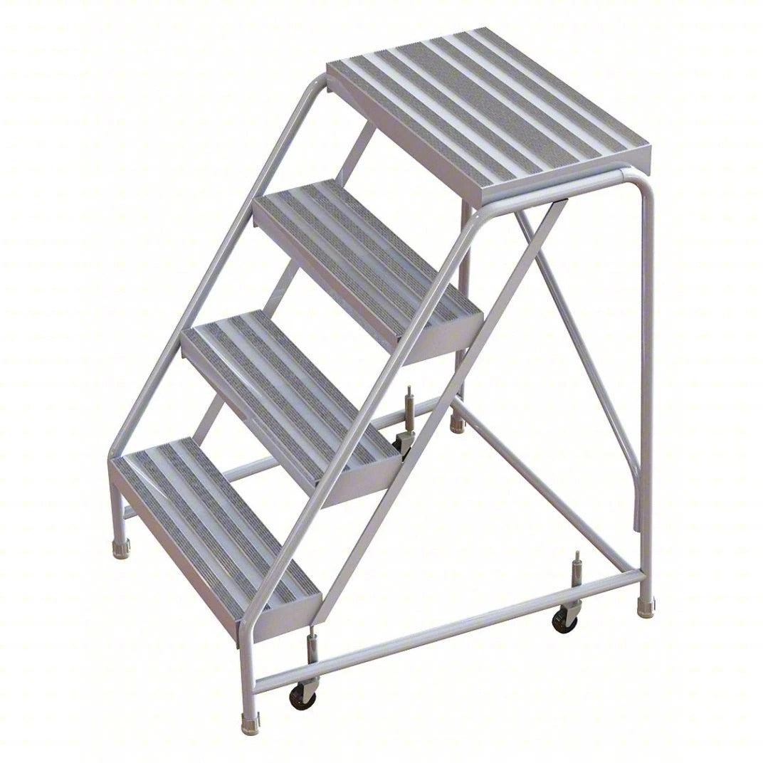 Tri-Arc Manufacturing Aluminum Step Stool, 350 lb. Capacity, Silver - 40"