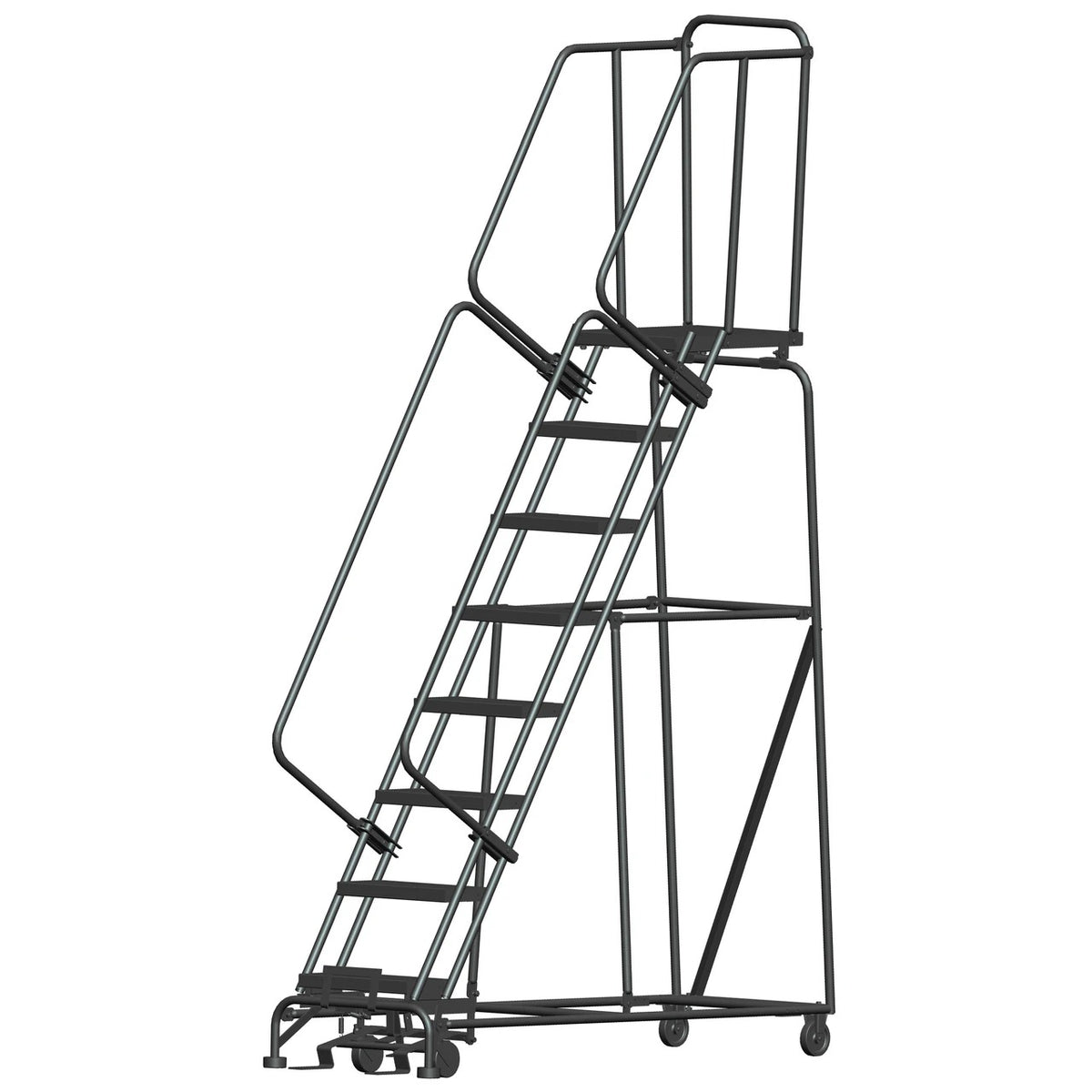 Ballymore Steel Safety Ladder, 450 lb. Capacity, Gray - 103"