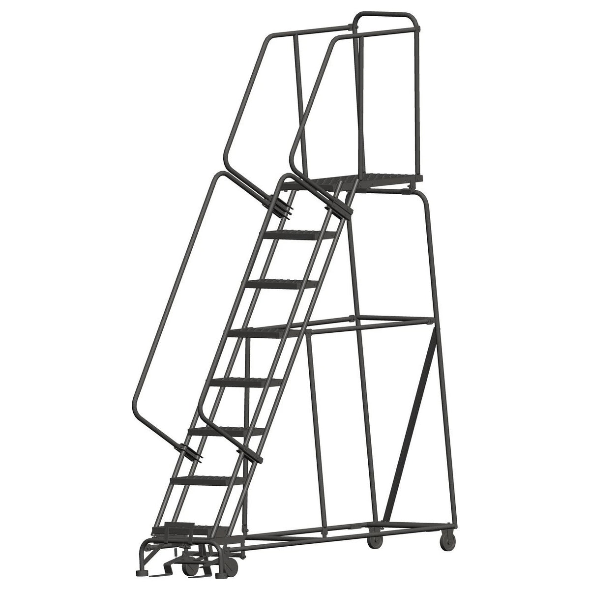 Ballymore Steel Safety Ladder, 450 lb. Capacity, Gray - 133"