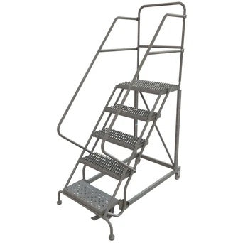 Tri-Arc Manufacturing Steel Safety Ladder, 450 lb. Capacity, Gray - 86"