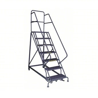 Tri-Arc Manufacturing Steel Safety Ladder, 450 lb. Capacity, Gray - 96"