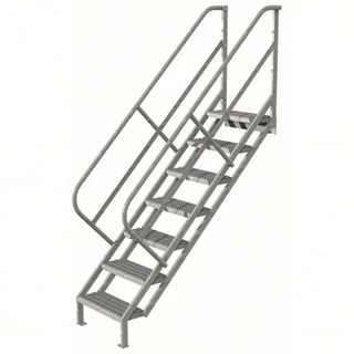 Tri-Arc Manufacturing Steel Step Ladder, 450 lb. Capacity, Gray - 112"
