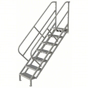Tri-Arc Manufacturing Steel Step Ladder, 450 lb. Capacity, Gray - 112"