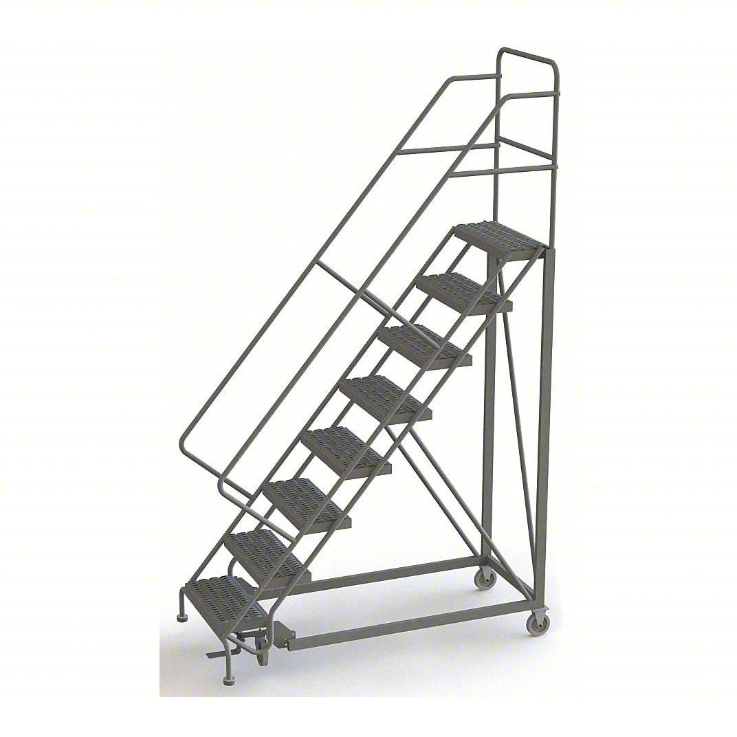 Tri-Arc Manufacturing Steel Safety Ladder, 450 lb. Capacity, Gray - 116"
