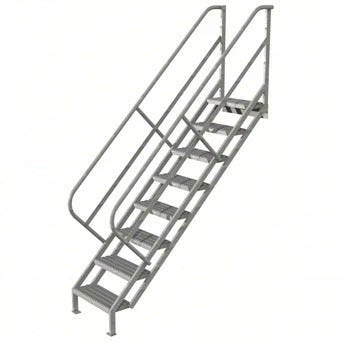 Tri-Arc Manufacturing Steel Step Ladder, 450 lb. Capacity, Gray - 122"