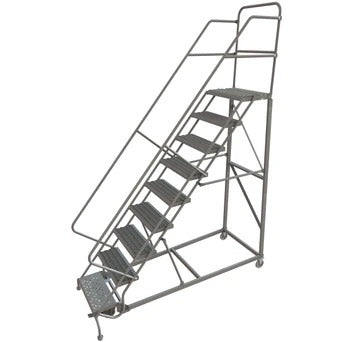 Tri-Arc Manufacturing Steel Safety Ladder, 450 lb. Capacity, Gray - 126"