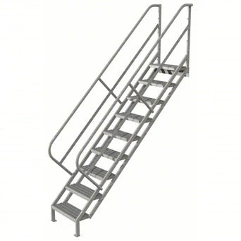 Tri-Arc Manufacturing Steel Step Ladder, 450 lb. Capacity, Gray - 132"