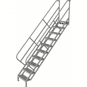 Tri-Arc Manufacturing Steel Step Ladder, 450 lb. Capacity, Gray - 142"