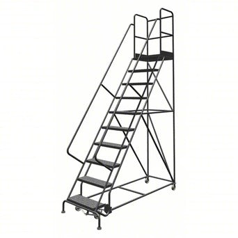 Tri-Arc Manufacturing Steel Step Ladder, 450 lb. Capacity, Gray - 136"