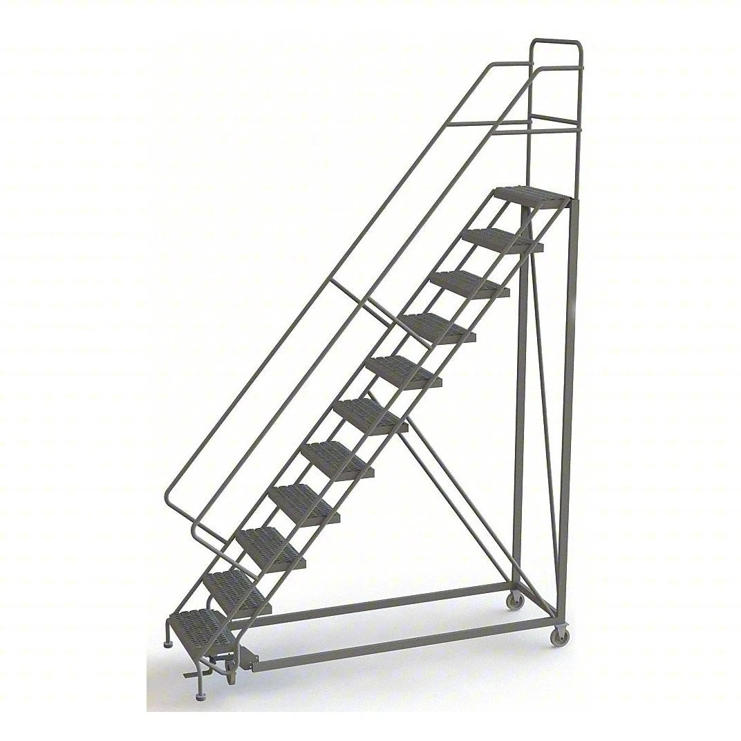 Tri-Arc Manufacturing Steel Safety Ladder, 450 lb. Capacity, Gray - 146"