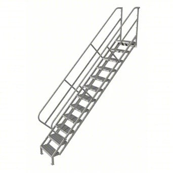 Tri-Arc Manufacturing Steel Step Ladder, 450 lb. Capacity, Gray - 162"