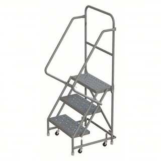 Tri-Arc Manufacturing Steel Step Ladder, 450 lb. Capacity, Gray - 66"