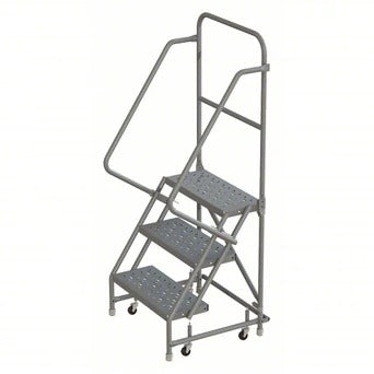Tri-Arc Manufacturing Steel Step Ladder, 450 lb. Capacity, Gray - 66"