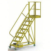 Tri-Arc Manufacturing Steel Rolling Ladder, 300 lb. Capacity, Yellow - 122"