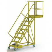 Tri-Arc Manufacturing Steel Rolling Ladder, 300 lb. Capacity, Yellow - 122"