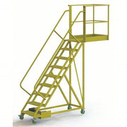Tri-Arc Manufacturing Steel Rolling Ladder, 300 lb. Capacity, Yellow - 132"