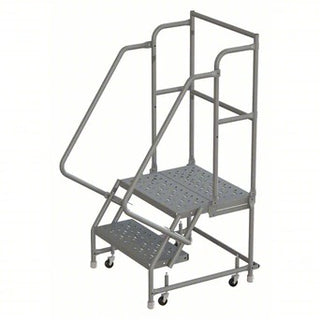 Tri-Arc Manufacturing Steel Step Ladder, 450 lb. Capacity, Gray - 56"