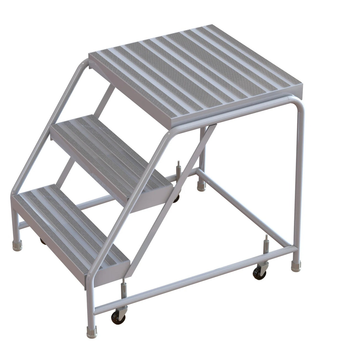 Tri-Arc Manufacturing Aluminum Step Stool, 350 lb. Capacity, Silver - 30"