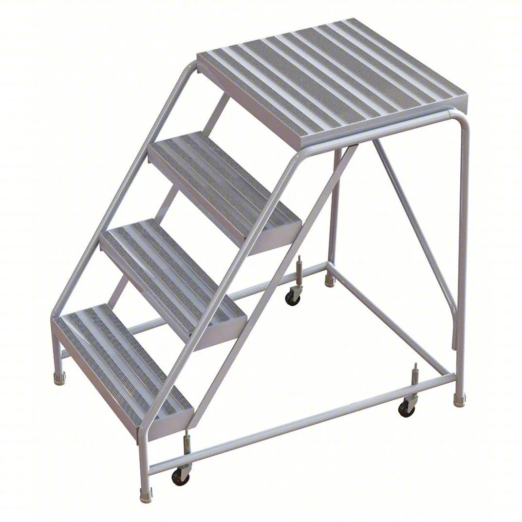 Tri-Arc Manufacturing Aluminum Step Stool, 350 lb. Capacity, Silver - 40"