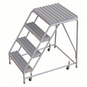 Tri-Arc Manufacturing Aluminum Step Stool, 350 lb. Capacity, Silver - 40"