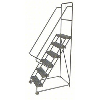 Tri-Arc Manufacturing Steel Rolling Ladder, 450 lb. Capacity, Gray - 90"
