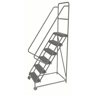 Tri-Arc Manufacturing Steel Rolling Ladder, 450 lb. Capacity, Gray - 90"