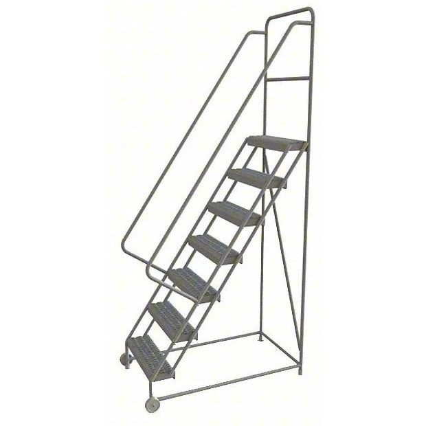 Tri-Arc Manufacturing Steel Rolling Ladder, 450 lb. Capacity, Gray - 100"