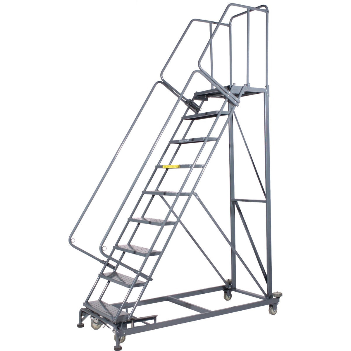 Ballymore Steel Safety Ladder, 600 lb. Capacity, Gray - 123"