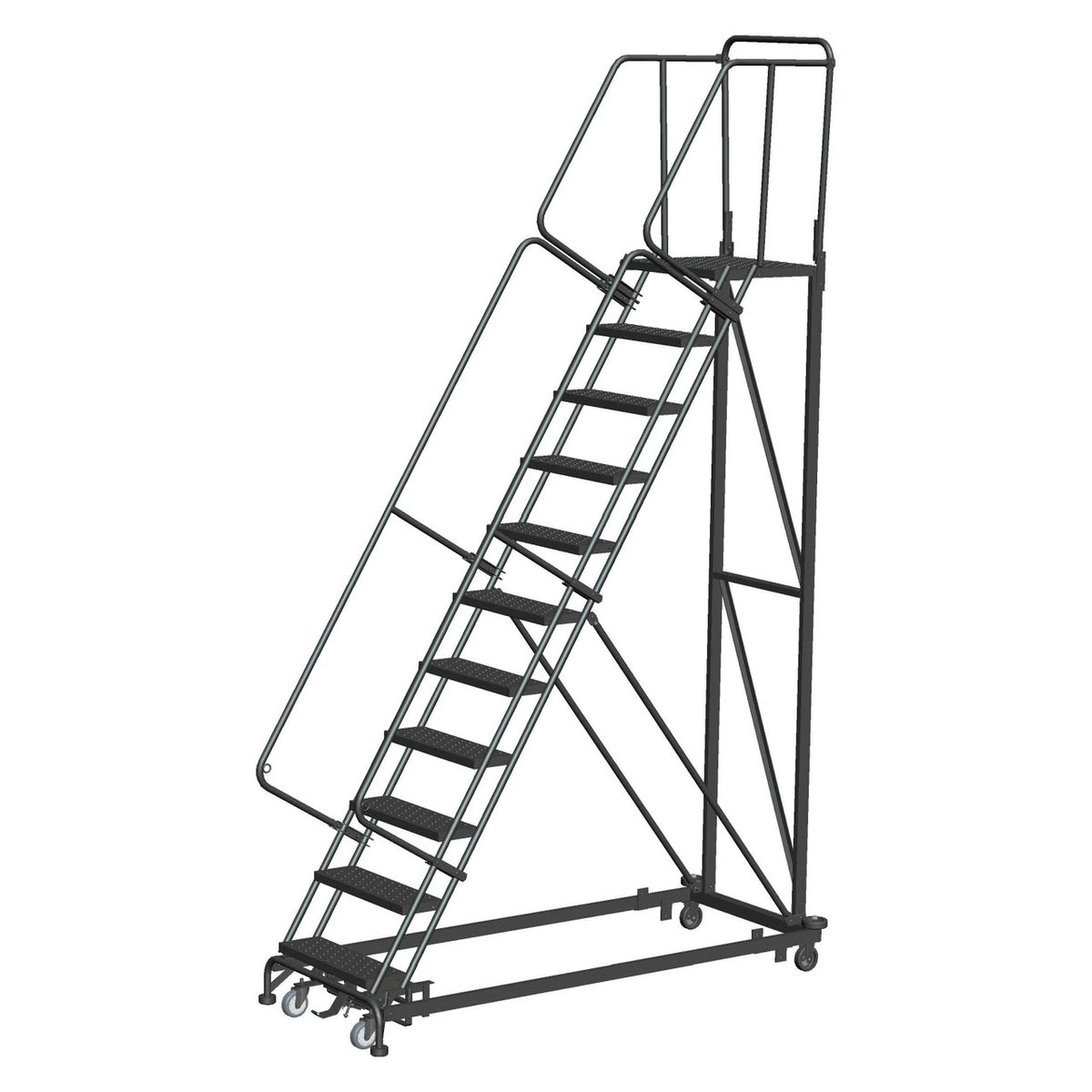 Ballymore Steel Safety Ladder, 600 lb. Capacity, Gray - 143"
