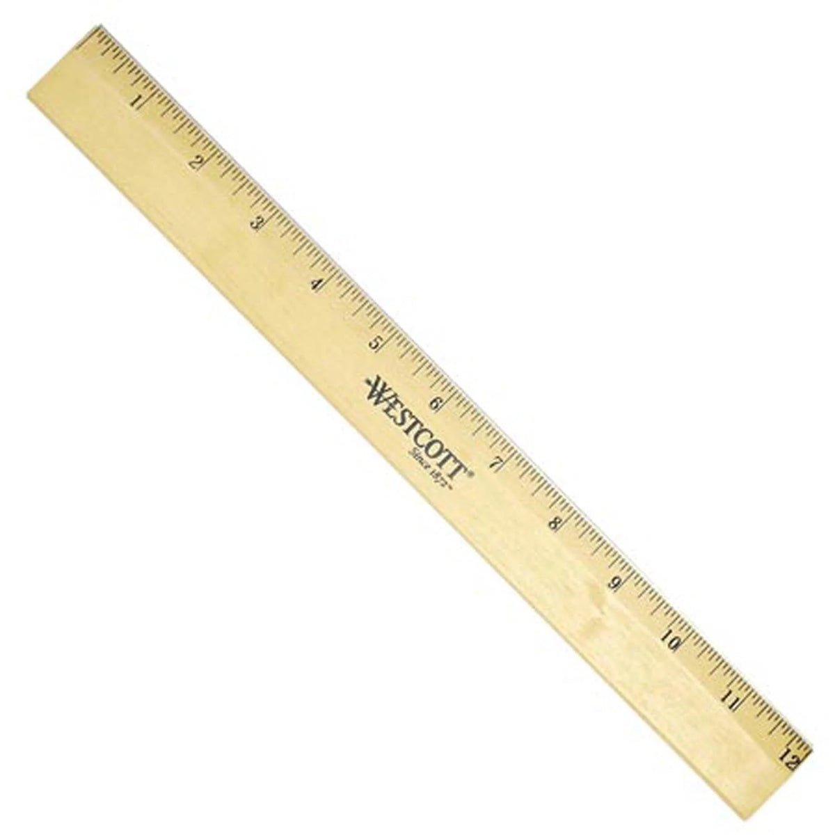Westcott 05011 Wood Ruler, 12" Long, Beige - Default Title