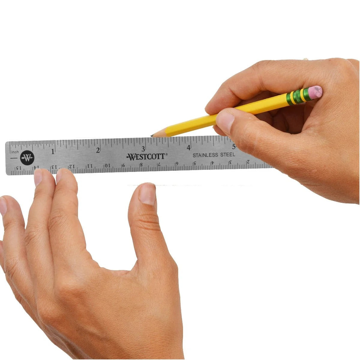 Westcott 10414 Plastic Ruler, 6" Long, Silver - photo 6