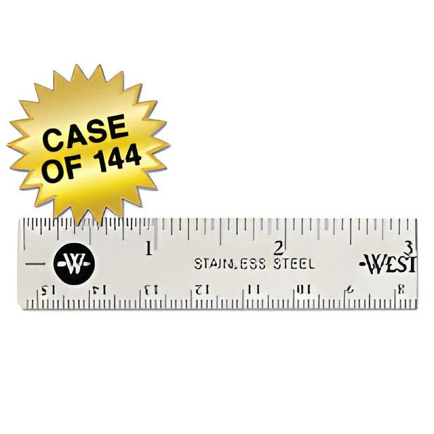 Westcott 10414 Plastic Ruler, 6" Long, Silver - photo 9