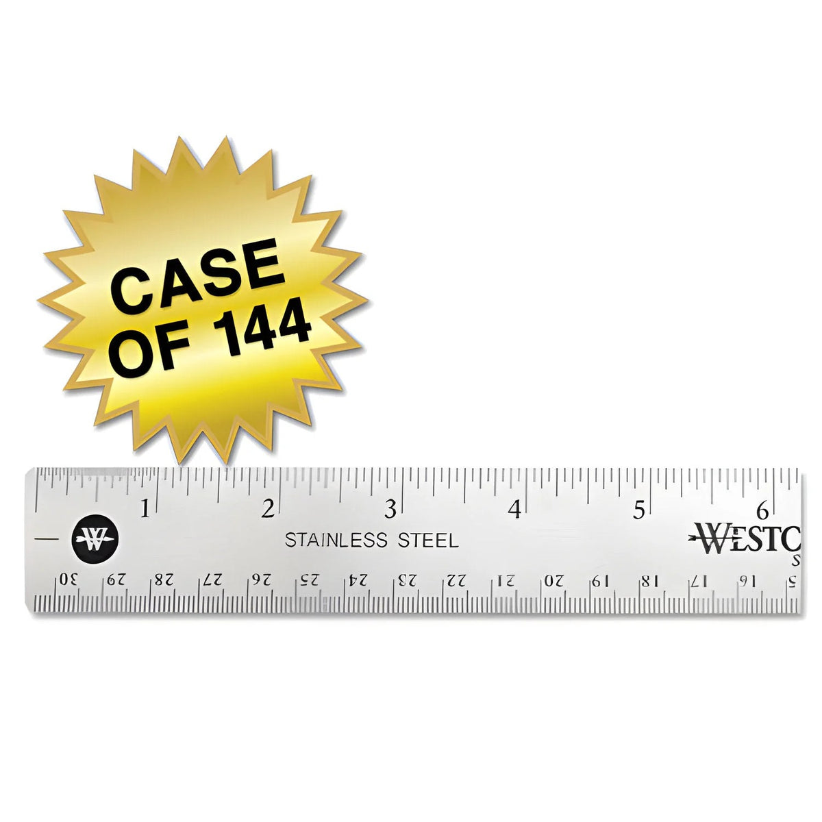 Westcott 10415 Plastic Ruler, 12" Long, Silver - photo 5