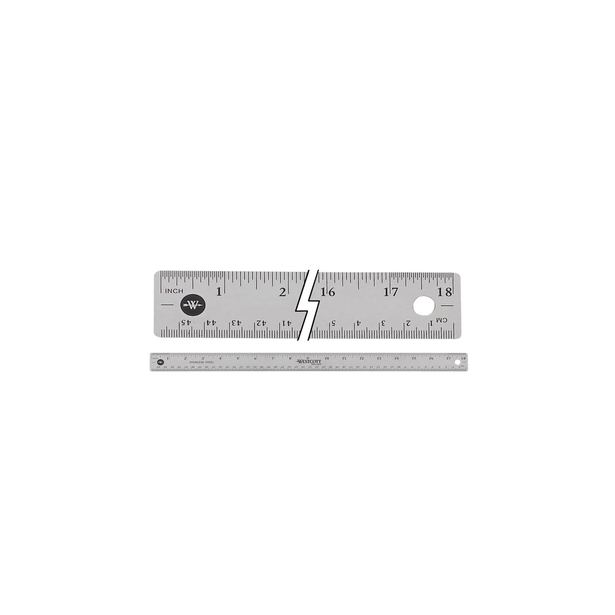 Westcott 10417 Plastic Ruler, 18" Long, Silver - photo 3