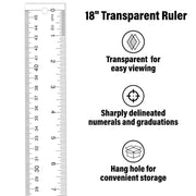Westcott 10564 Acrylic Ruler, 18" Long, Clear - photo 3