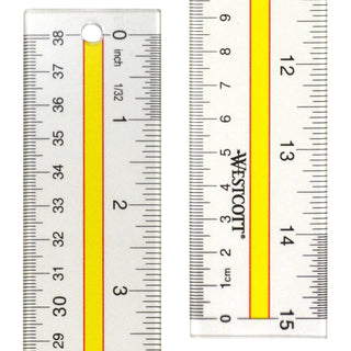 Westcott 10580 Acrylic Ruler, 15" Long, Clear - Default Title