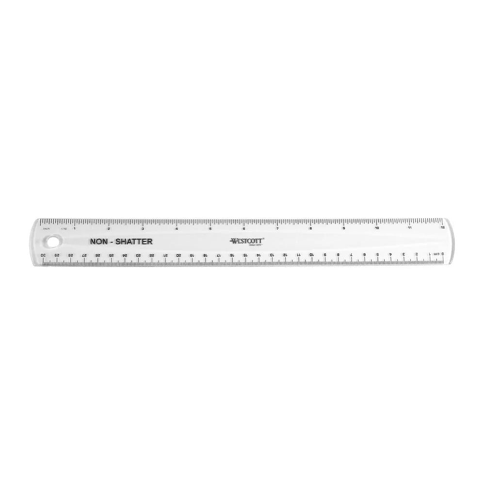 Westcott 13862 Plastic Ruler, 12" Long, Clear - photo 4