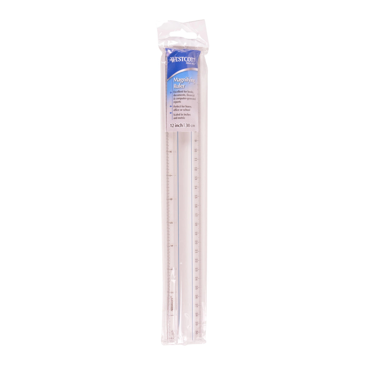 Westcott 15571 Plastic Ruler, 12" Long, Clear - photo 2