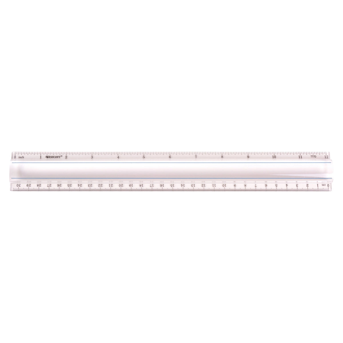 Westcott 15571 Plastic Ruler, 12" Long, Clear - Default Title