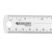 Westcott 45016 Plastic Ruler, 6" Long, Clear - Default Title