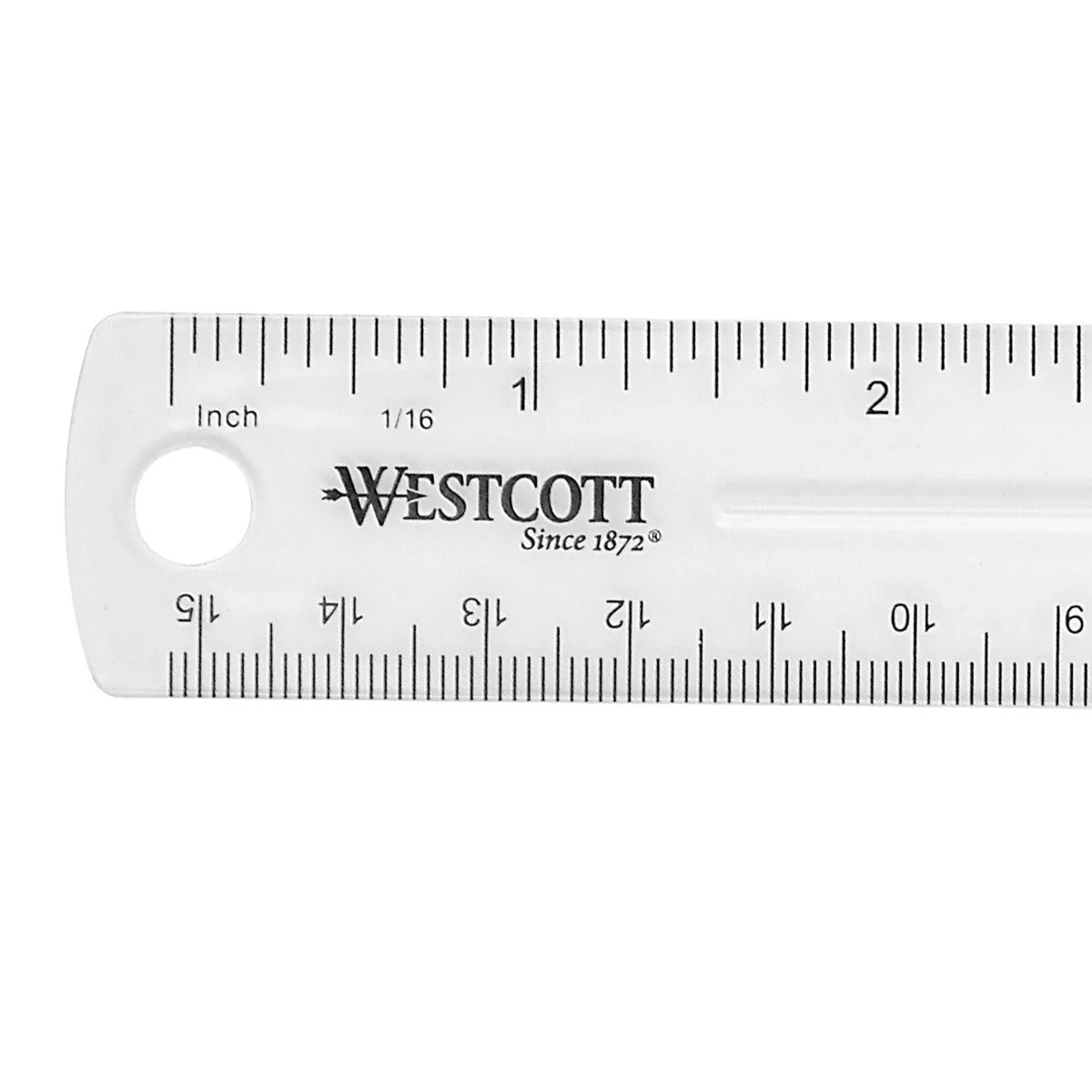 Westcott 45016 Plastic Ruler, 6" Long, Clear - Default Title