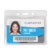 Advantus 75411 Vinyl Badge Holder, 3 3/8" x 4 1/4", Clear, 50/Box - Default Title