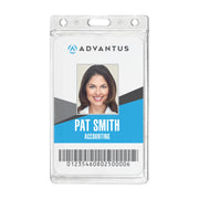 Advantus 76076 Plastic Badge Holder, 2 1/8" x 3 3/8", Clear, 25/Box - Default Title