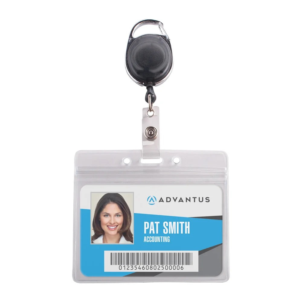 Advantus 91130 Vinyl Badge Holder, 2 5/8" x 3 3/4", Clear, 10/Pack - Default Title